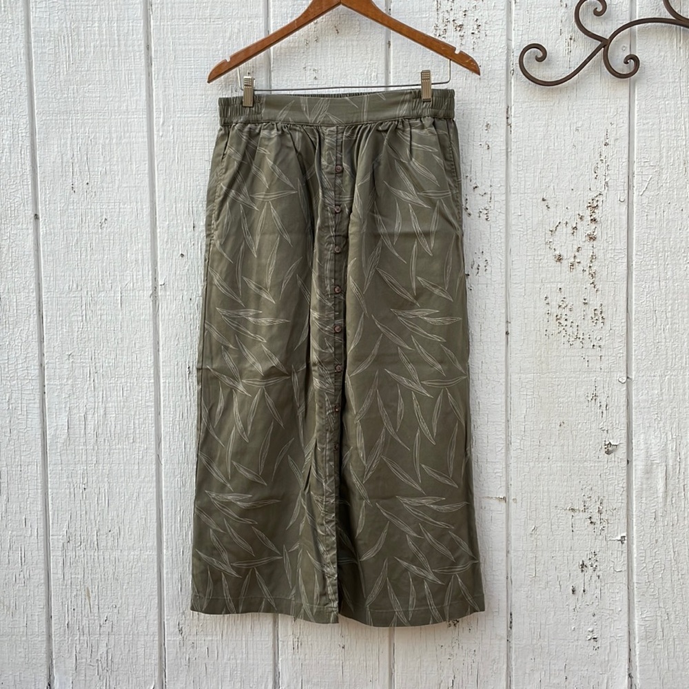 Prana Maxi Green Leafy Skirt